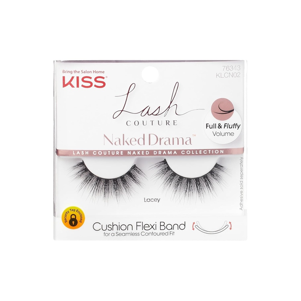image:imageKISS Naked Drama False Eyelashes Lacey 10mm Includes 1 Pair Of Lash Easy to Apply Reusable Lash Clusters