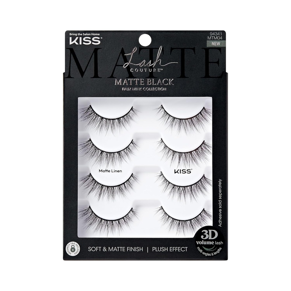image:imageKiss Lash Couture False Eyelashes Matte Linen 10mm14mm Includes 4 pairs of lashes Easy to Apply Reusable Lash Clusters