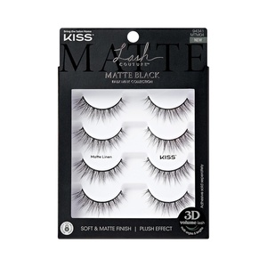 Kiss Lash Couture, False Eyelashes, ‘Matte Linen’, 10mm-14mm, Includes 4 pairs of lashes, Easy to Apply, Reusable Lash Clusters