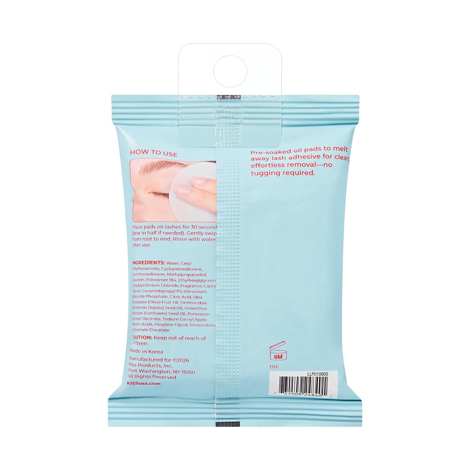 image:imageKISS Lash Glue Remover Pads PreSoaked Oil Pads 276 in 70mm 30 Pieces