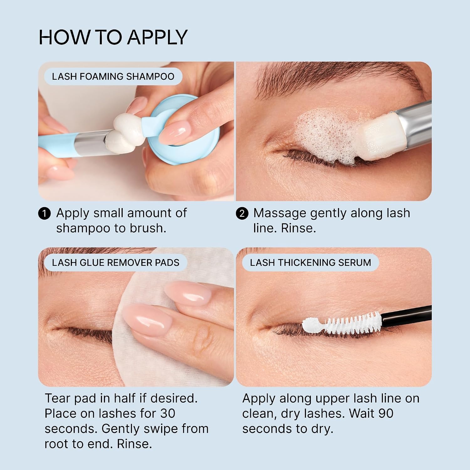 image:imageKiss Lash Care Kit Lash Foaming Shampoo Lash Thickening Serum Lash Glue Remover Pads