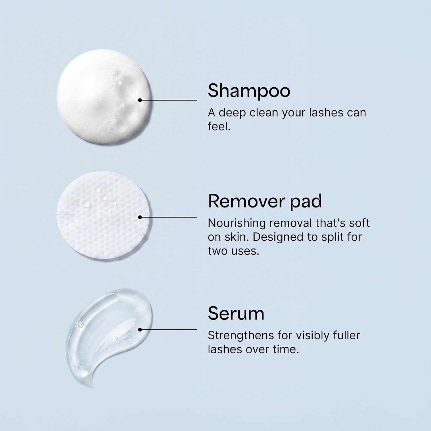 image:imageKiss Lash Care Kit Lash Foaming Shampoo Lash Thickening Serum Lash Glue Remover Pads
