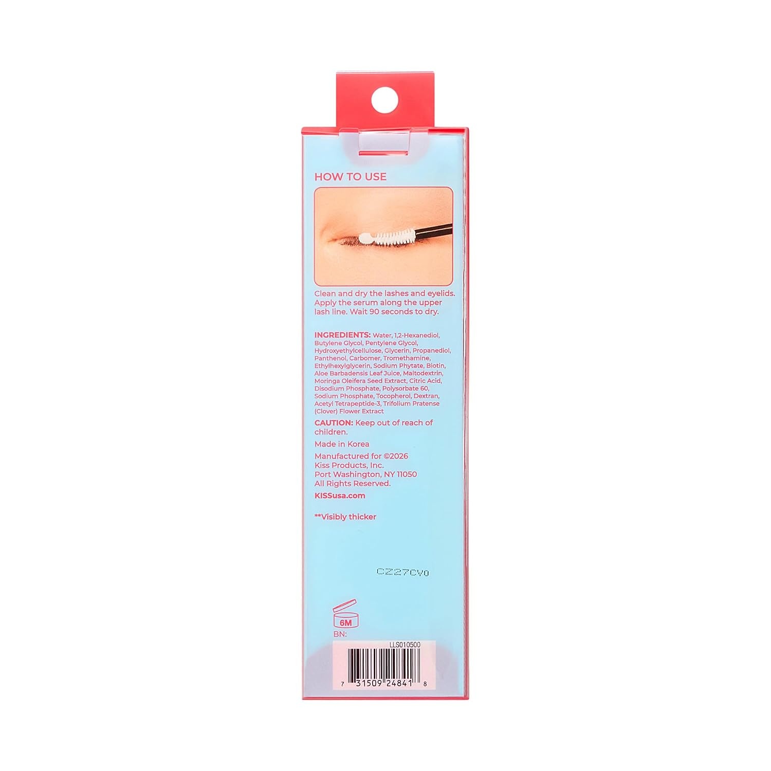 image:imageKiss Lash Thickening Serum Biotin Peptide Panthenol Net Wt 6g 021oz