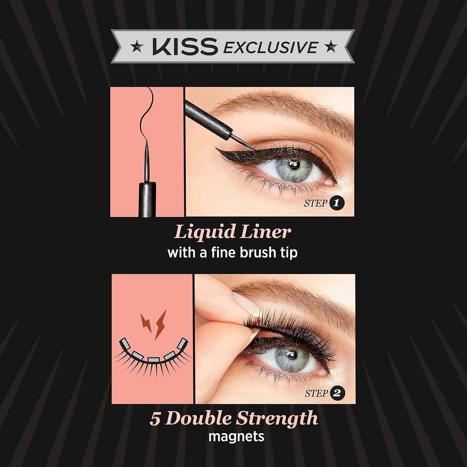 image:imageKiss Magnetic False Eyelashes Tantelize 12 mm Includes 1 Pair Of Magnetic Lashes Easy to Apply Reusable Fake Lashes