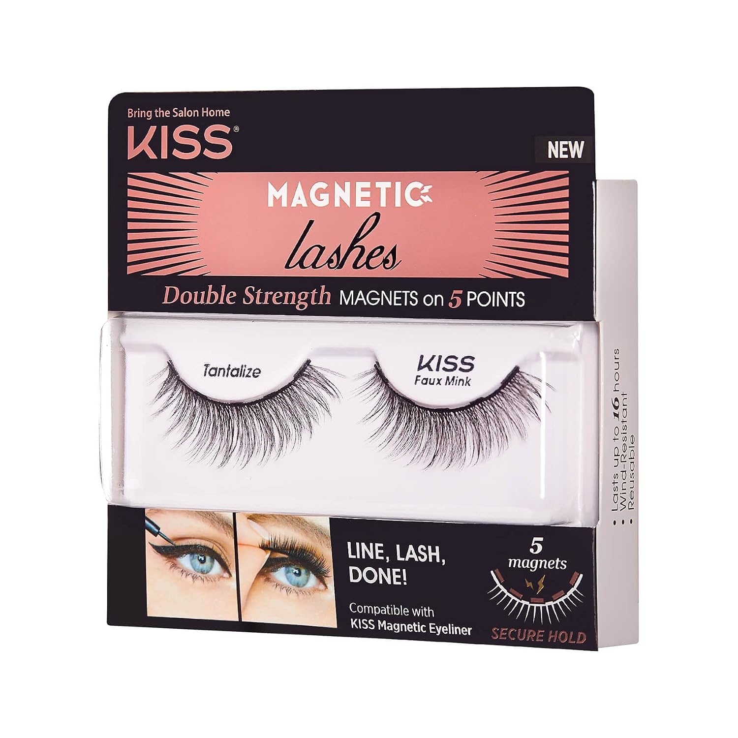 image:imageKiss Magnetic False Eyelashes Tantelize 12 mm Includes 1 Pair Of Magnetic Lashes Easy to Apply Reusable Fake Lashes