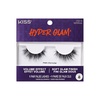 Kiss Hyper Glam, False Eyelashes, ‘main character’, 12mm, Includes 1 Pair of Strip Lashes, Easy to Apply, Reusable Lash Clusters