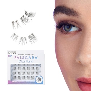KISS Falscara Multipack, False Eyelashes, Lash Clusters, ‘Faux Mink Wisps’, 12mm-14mm-16mm, Includes 24 Wisps, Contact Lens Friendly, Easy to Apply, Reusable Strip Lashes