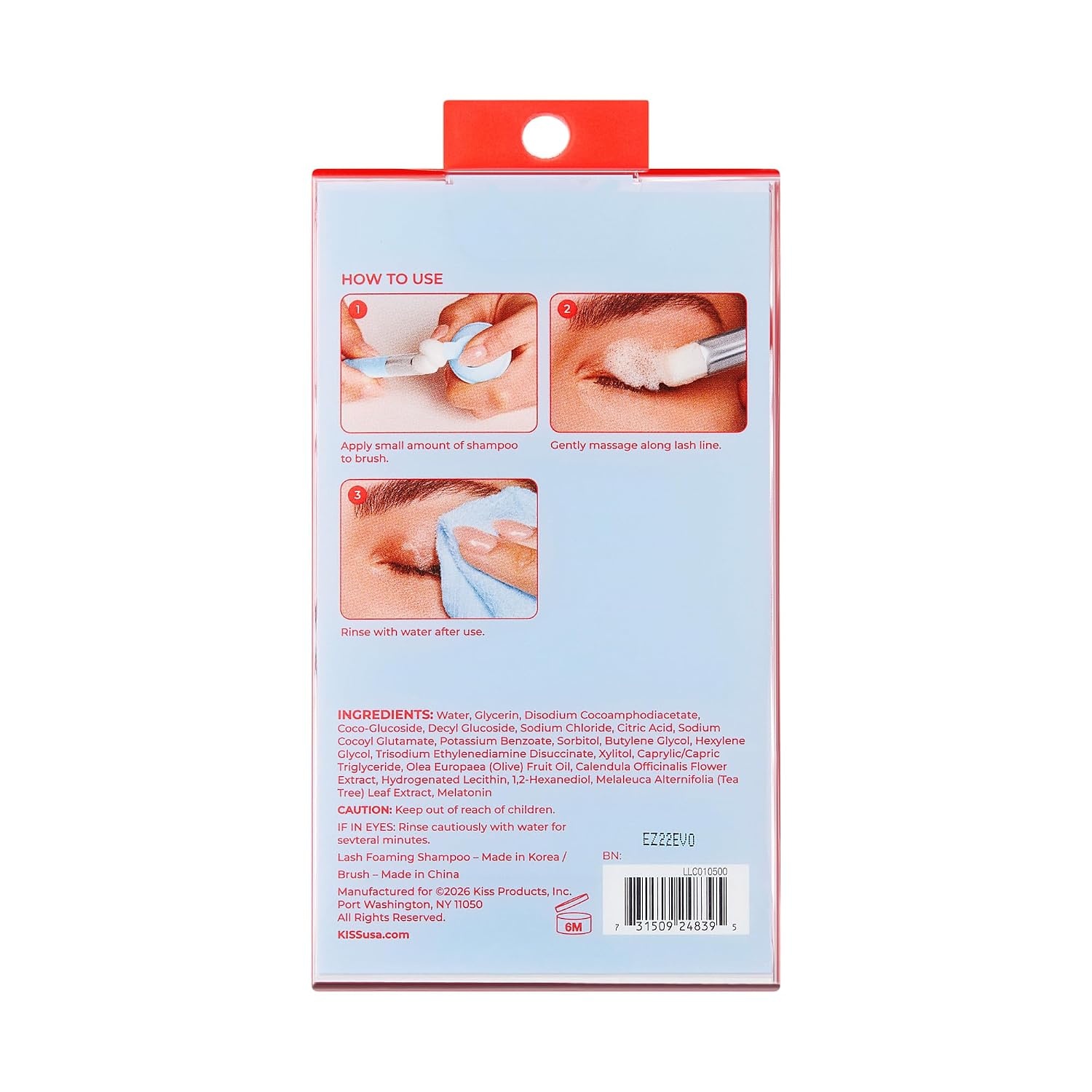 image:imageKiss Lash Foaming Shampoo amp Lash Cleaning Brush 100 mL 34 US fl oz