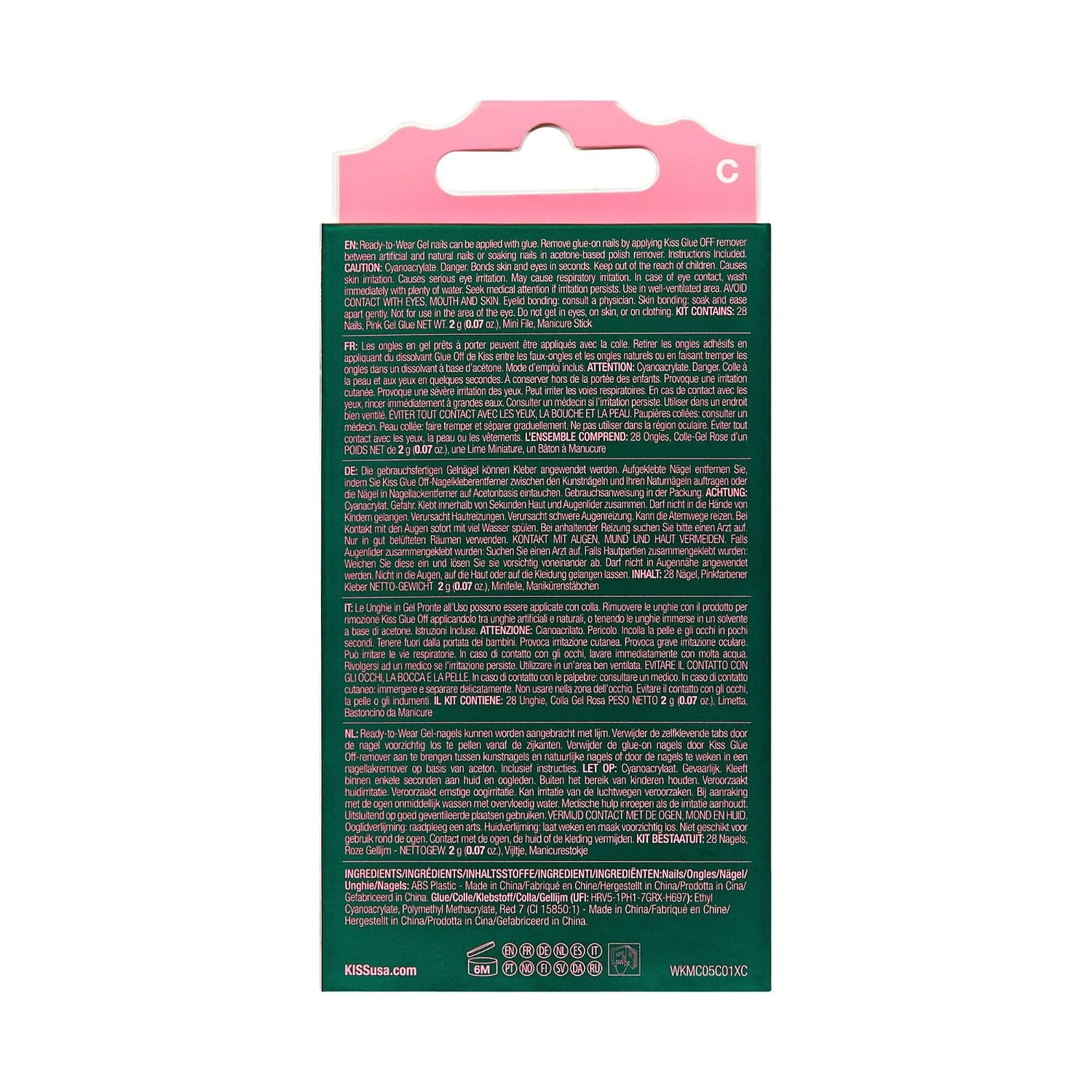 image:imageWICKED X KISS Press On Nails Almond Im Not Afraid Green Medium Waterproof Chip Proof Smudge Proof 28 Fake Nails Pink Gel Nail Glue 2g Mini Nail File amp Manicure StickIm Not Afraid