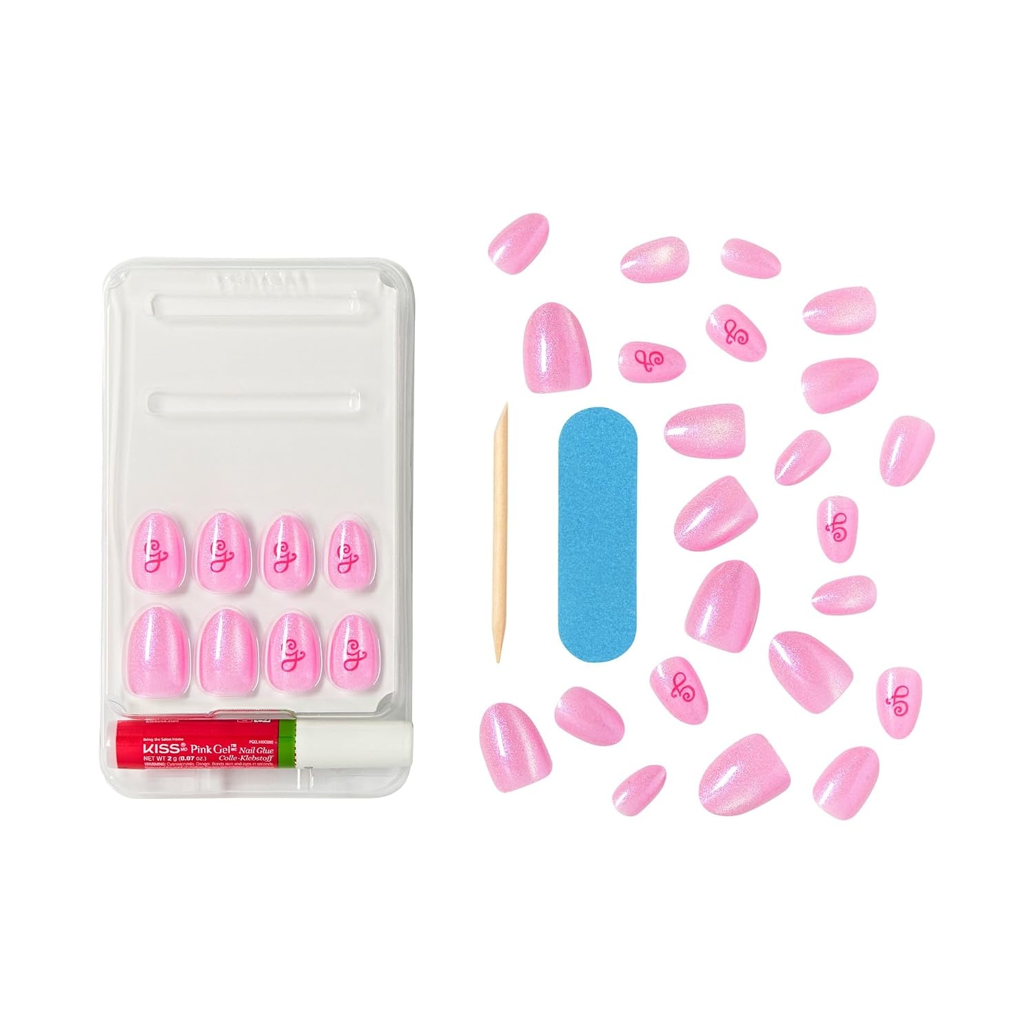 image:imageWICKED X KISS Press On Nails Almond Im Not Afraid Green Medium Waterproof Chip Proof Smudge Proof 28 Fake Nails Pink Gel Nail Glue 2g Mini Nail File amp Manicure StickGlinda Goodness