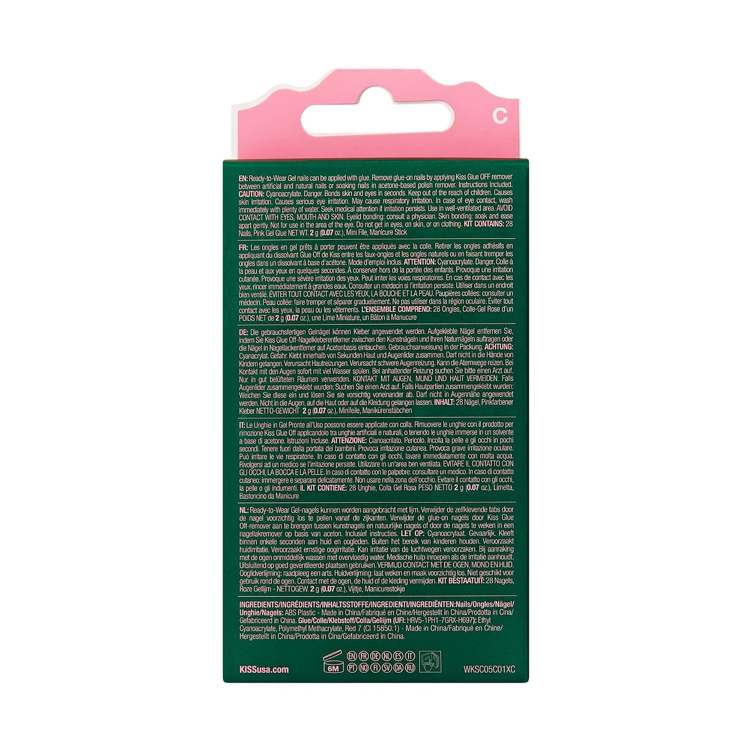 image:imageWICKED X KISS Press On Nails Almond Im Not Afraid Green Medium Waterproof Chip Proof Smudge Proof 28 Fake Nails Pink Gel Nail Glue 2g Mini Nail File amp Manicure StickGlinda Goodness